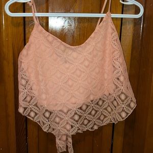 Peach cropped tank top